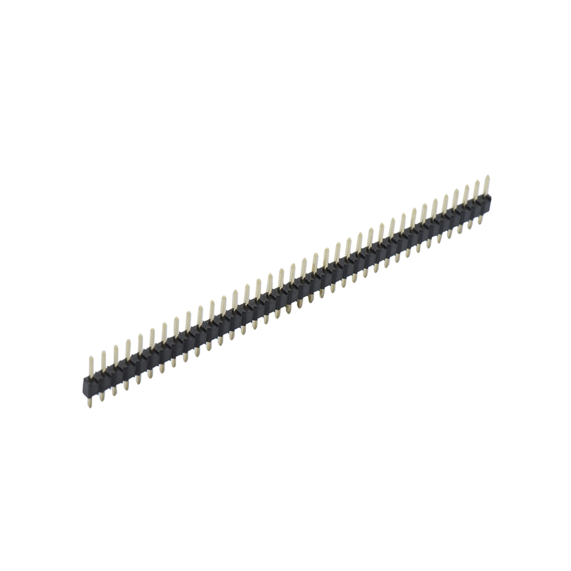 PH2502 排针连接器 Pitch 2.50mm 180° 单排 H3.3W2.54 DIP 排针 L=18MM （7.5/3.4） 36Pin PA9T，94V-0 黑色 镀全金G/F